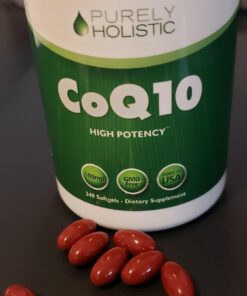 Purely Holistic CoQ10 100mg - 240 SoftGels - 8 Month Supply - Ubiquinone Coenzyme Q10 Supplement - with Organic Olive Oil - Soy Free Co Q 10 - Made in The USA 38 61g7Ut 0q7L