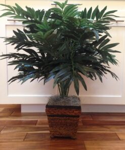 Nearly Natural 6556 Bamboo Palm with Wicker Basket Silk Plant,Green 13 61gBuxkEapL