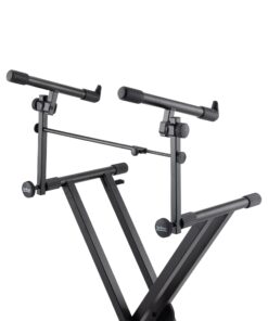 On-Stage KSA7500 Universal Second Tier for X-Style Keyboard Stand (for Stacking Keyboards, Electric Pianos, Synths, and Organs, 60 lb Capacity, Adjustable, Nonslip Arms and Feet, Metal, Black) 25 61gBzqrRSL