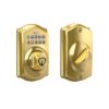 Schlage BE365 CAM 505 Camelot Keypad Deadbolt, Electronic Keyless Entry Lock, Bright Brass 41 61gDV6JJvBL