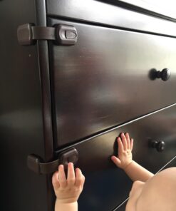 Adjustable & Reusable Child Safety Cabinet Locks & Latches, Baby Proofing Door Window, Cabinet, Toilet, & Refrigerator Lock, Child Safety Strap Locks with Adhesive Pads, Pack of 6, Brown - Wonderkid 39 61gDhZ6LqiL 1