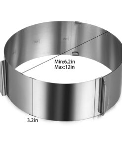 CALIFORNIA CADE ELECTRONIC Cake Mold-Cake Ring-Adjustable Round Stainless Steel 6 to 12 Inch Cake Mold - Cake Baking Supplies 29 61gIz1EIVGL