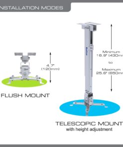 QualGear QG-PM-002-WHT Universal Projector Ceiling Mount, White 19 61gJ4sFwnJL