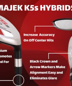 Majek Senior Men’s Golf All Hybrid Complete Full Set, which Includes: #3, 4, 5, 6, 7, 8, 9, PW Senior Flex with Premium Men's Arthritic Grip Right Handed Utility “A” Flex Clubs 15 61gK5fE9zqL