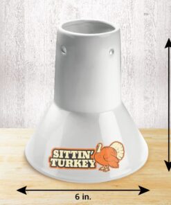 Sittin' Chicken & Turkey Ceramic Beer Can Roaster & Steamer Combo Pack- Easily Infuse flavors Into Your Meat- Wide Ceramic Base for Oven Or Grill Use- Great Meal Prep Accessories for BBQing & Grilling 23 61gK7OLNxJL