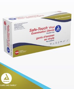 Dynarex Safe-Touch Vinyl Disposable Exam Gloves, Powder-Free, Food Safety and Compliance, Ambidextrous, Clear, Medium, 1 Box of 100 Safe-Touch Vinyl Disposable Exam Gloves 14 61gKFGoiVOL