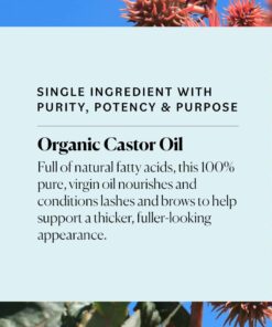 Sky Organics Organic Castor Oil Eyelash Serum for Lashes & Brows, 100% Pure & Cold-Pressed USDA Certified Organic to Strengthen, Moisturize & Condition, 1 fl. Oz 33 61gPCb7h3wL 1