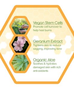 Organic Aloe Vera Gel - 100% Pure for Skin, Sunburn Relief & Face Moisturizer - Extracted from Aloe Vera Plant with Manuka Honey, Orchid & Apple Stem Cells - Everyday Use - 8 Fl Oz 8 Fl Oz (Pack of 1) 25 61gQCCgwQCL