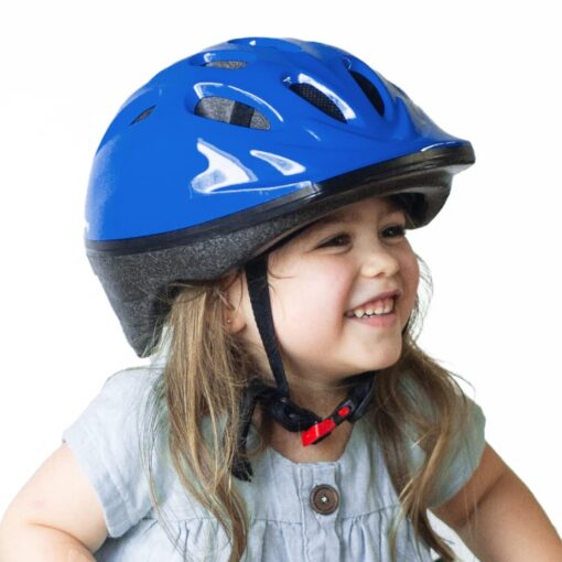 Joovy Noodle Bike Helmet for Toddlers and Kids Aged 1-9 with Adjustable-Fit Sizing Dial, Sun Visor, Pinch Guard on Chin Strap, and 14 Vents to Keep Little Ones Cool (Small, Blueberry) Small