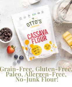 Otto's Naturals Cassava Flour, Gluten Free and Grain-Free Flour For Baking, Certified Paleo & Non-GMO Verified, Made From 100% Yuca Root, All-Purpose Wheat Flour Substitute, 2 lb Bag 2 Pound (Pack of 1) 24 61gVANLGh4L
