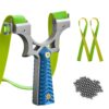 Tongtu Stainless Steel Slingshot with 2 Rubber Bands 50 Slingshot Ammos for Hunting Adult Outdoor Catapult Slingshot with Sight blue 4 61gVuirlT9L