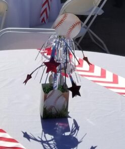 Creative Converting Sports Fanatic Baseball Centerpiece with Mini Cascade and Base, White 1 8 61gY9fJNL