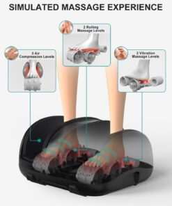 Nekteck Foot Shiatsu Massager for Circulation and Pain Relief, Smart Electric Massage Machine with Heat, Deep Kneading, Vibration, Compression for Feet, Calf, Arm Muscle Relax Black (APP Control) Black - APP Control 18 61gZdkRYL