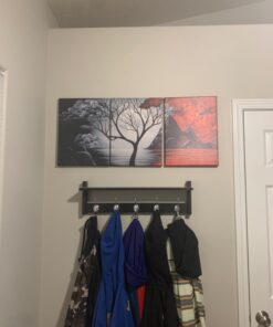 Wieco Art The Cloud Tree Wall Art Oil PaintingS Giclee Landscape Canvas Prints for Home Decorations, 3 Panels 12x16inchx3pcs (30x40cmx3pcs) 33 61ga4FO5sAL