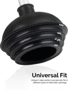 NEIKO 60166A Toilet Plunger with Patented All-Angle Design, Heavy-Duty Toilet Bowl Plunger with Aluminum Handle, Bathroom Necessity , Black, 1-Pack 1 Piece 25 61gb5QmQSzL