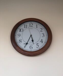 Seiko Wall Clock Quiet Sweep Second Hand Dark Brown Solid Oak Case 9 61gbcbIGo4L