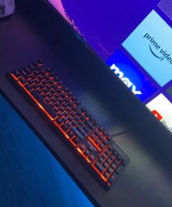 NPET K10 Wired Gaming Keyboard, LED Backlit, Spill-Resistant Design, Multimedia Keys, Quiet Silent USB Membrane Keyboard for Desktop, Computer, PC (Black) Wired RGB 34 61gerqn ZXL