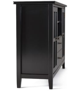 SIMPLIHOME Artisan SOLID WOOD 53 Inch Wide Transitional TV Media Stand in Black for TVs up to 60 Inches, For the Living Room and Entertainment Center Tall TV Media Stand 39 61ggDmxF71L