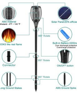 Aityvert Solar Lights, 43" Flickering Flames Torch Lights Outdoor Waterproof Landscape Decoration Lighting Dusk to Dawn Auto On/Off Security Flame Lights for Yard Garden Pathway Driveway 4-Pack 4 Pack 18 61gjbzUyGOL