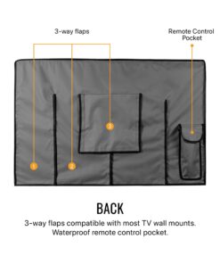 KHOMO GEAR Outdoor TV Cover Universal Weatherproof Protector for 55-58 Inch TV - Fits Most Mounts & Brackets, Grey 55'' - 58'' 11 61gkDGA8YL