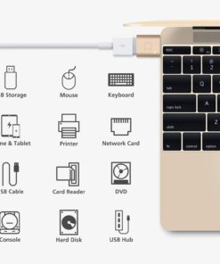 nonda USB C to USB Adapter,USB-C to USB 3.0 Adapter,USB Type-C to USB,Thunderbolt 3 to USB Female Adapter OTG for MacBook Pro 2016,MacBook Air 2018,MacBook 12 inch,and More Type-C devices(Gold) Gold 1 Pack 25 61gkaAEQzML