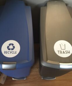 Recycle and Trash Vinyl Lettering Decal Sticker (4" x 4", White) 4" x 4" 24 61glcM5THlL