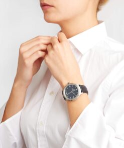 Mondaine - Helvetica MH1.B1220.LB - Mens Watch 43mm - Wrist Watch Date Black Leather Strap 30m Waterproof Sapphire Crystal Stainless Steel case - Mens Watches - Made in Switzerland 10 61gnxyn47L