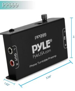 Pyle Phono Turntable Preamp - Mini Electronic Audio Stereo Phonograph Preamplifier with RCA Input, RCA Output & Low Noise Operation Powered by 12 Volt DC Adapter - PP999 , Black Single 21 61gqEriLAxL 1