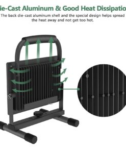 GLORIOUS-LITE 50W LED Work Light, 5000LM LED Flood Lights, 400W Equivalent, IP66 Waterproof, 16ft 5m Cord with Plug, 6500K, Adjustable Working Lights for Workshop Garage, Construction Site 8.22*6.02*7.09inch 33 61gqP0wyKnS