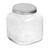 Anchor Hocking 1-Gallon Cracker Jar with Lid, Brushed Aluminum, Set of 4 1 Gallon Cracker Jar 55 61gsL2hUpjL