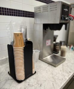 Mind Reader Lid Carousel, Countertop Org Coffee Bar, Beverage Cup Holder, Plastic, 7.75 x 12 x 7.75, Black 27 61gswAfYbQL 1