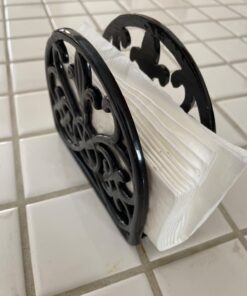 Fleur De Lis Design Cast Iron Napkin Holder, By Home Basics (Black) / Napkin Holders For Kitchen/Table Napkin Holder With Non-Skid Feet/Doubles As Storage For Small Papers Black 30 61gtCtomqBL