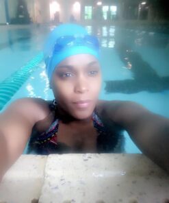 Reversible Silicone Swim Cap, Waterproof 2-in-1 Swimming Caps for Men and Women with Carry Bag, Flexible Adult Swimmers Cap for Short and Medium Length Hair Blue/Black 16 61guoV4gbGL