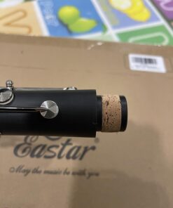 Eastar B Flat Clarinet for Beginner, Ebonite Clarinet Nickel-plated with 2 Barrels, 3 Reeds, White Gloves, Hard Case, Cleaning Kt, ECL-300 Nickel keys, Student style 49 61gw1KqPJ3L