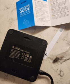 TROND Power Strip Surge Protector - Flat Plug Extension Cord, 8 Widely-Spaced Outlets, 4 USB Charger(1 USB C Port), 5FT Ultra Thin Cord, 1440J, Flat Wall Plug, Desk Charging Station for Travel, Black 5 FT-1 USB C 67 61gwHf7eccL