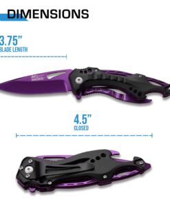 Alternative view of MTECH USA MT-A705 Series – Spring Assisted Folding Knife, Pocket Clip, Tactical, EDC, Self Defense Purple 4.5-inch closed