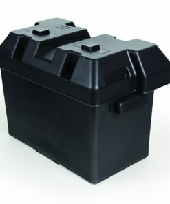 Camco Large Battery Box with Straps and Hardware - Group 27, 30, 31 |Safely Stores RV, Automotive, and Marine Batteries | Measures Inside 7-1/4" x 13-1/4" x 8-5/8" | (55373), Black Frustration Free Packaging 17 61gwmTPpizL