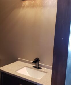 BWE Oil Rubbed Bronze Bathroom Faucet Modern Waterfall for Sink 1 Hole or 3 Hole Rustic Bath Vanity Faucets Single Handle Mixer Tap with Supply Lines 50 61gzTcLSK6L