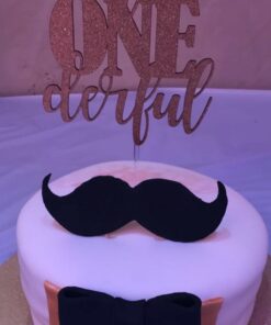 NANASUKO 1st Birthday Cake Topper - mr Onederful - Double Sided Gold Glitter - Premium Quality Made in USA 25 61h WjZFEYL