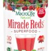 MacroLife Naturals Miracle Reds Superfood Supplement Powder Antioxidants Polyphenols Enzymes Probiotics - Raw Non-GMO Organic Vegan Gluten & Dairy Free - 10oz (30 Servings) 30 Servings (Pack of 1) 14 61h48kW7NJL