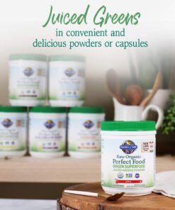 Garden of Life Raw Organic Perfect Food Green Superfood Juiced Greens Powder - Apple Flavor, 30 Servings - Vegan Gluten Free Whole Food Dietary Supplement, Greens Plus Probiotics & Enzymes 30 Servings (Pack of 1) 26 61h4DOsHsCL
