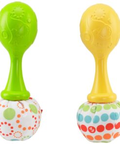 Fisher-Price Baby Toys Rattle ‘n Rock Maracas, Set of 2 Soft Musical Instruments for Infants 3+ Months, Green & Yellow Green/Yellow 24 61h568wpaGL 2