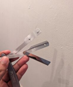 Equinox Professional Straight Edge Razor with 100 Single Derby Blades 100% Stainless Steel Razor and Blades - Close Shaving Men's Manual Shaver - Disposable Blades -Barber Straight Razor Kit - Silver Steel Razor W/ 100 Derby Blades 43 61h7u85dMKL