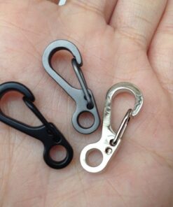 SZHOWORLD 10PCS/LOT Mini SF Spring Backpack Clasps Metal Snap Carabiners EDC Keychain Camping Bottle Paracord Hooks Black 22 61h7vzHf8BL