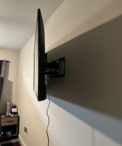 Perlegear UL Listed Full Motion TV Wall Mount for Most 37–82 inch Flat Curved TVs up to 110 lbs, 12″/16″ Wood Studs, Bracket with Articulating Arms, Swivel, Tool-Free Tilt, Max VESA 600x400mm 31 61h8CW9VtrL