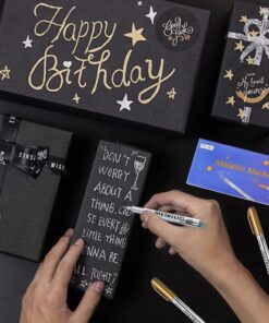 Dyvicl Premium Metallic Markers Pens - Silver and Gold Paint Pens for Black Paper, Glass, Rock Painting, Halloween Pumpkin, Card Making, Scrapbook Album, Christmas DIY Art Craft Kids, Set of 4 31 61h94xsKXFL