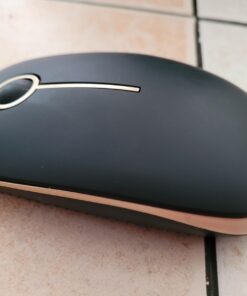 VssoPlor Wireless Mouse, 2.4G Slim Portable Computer Mice with Nano Receiver for Notebook, PC, Laptop, Computer (Black and Gold) Black and Gold 32 61h9KTRyS9L