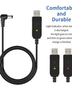 Baofeng USB Cable Battery Charger with Indicator Light for Portable Baofeng UV-82 UV-82HP UV-82L Series Two-Way Radios 16 61h9aKM UL