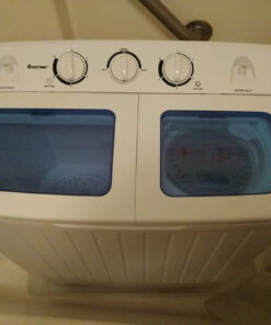 Giantex Portable Mini Compact Twin Tub Washing Machine 20lbs Washer Spain Spinner Portable Washing Machine, Blue+ White 55 61hAQWcXHL