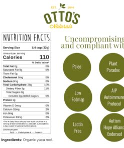 Otto's Naturals Cassava Flour, Gluten Free and Grain-Free Flour For Baking, Certified Paleo & Non-GMO Verified, Made From 100% Yuca Root, All-Purpose Wheat Flour Substitute, 2 lb Bag 2 Pound (Pack of 1) 22 61hB8fVqL